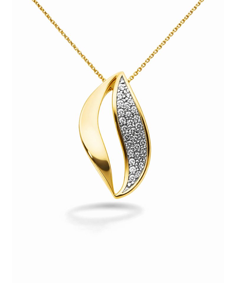 Anheng gult og hvitt gull 0.12ct