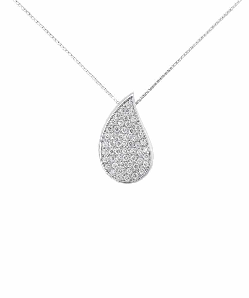 Anheng i hvitt gull dråpe med diamanter 0.30ct