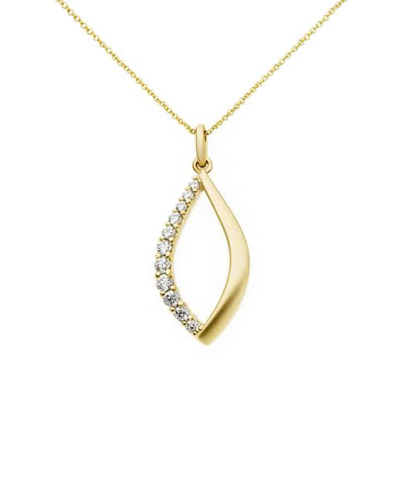 Anheng i gull med diamanter 0.23ct