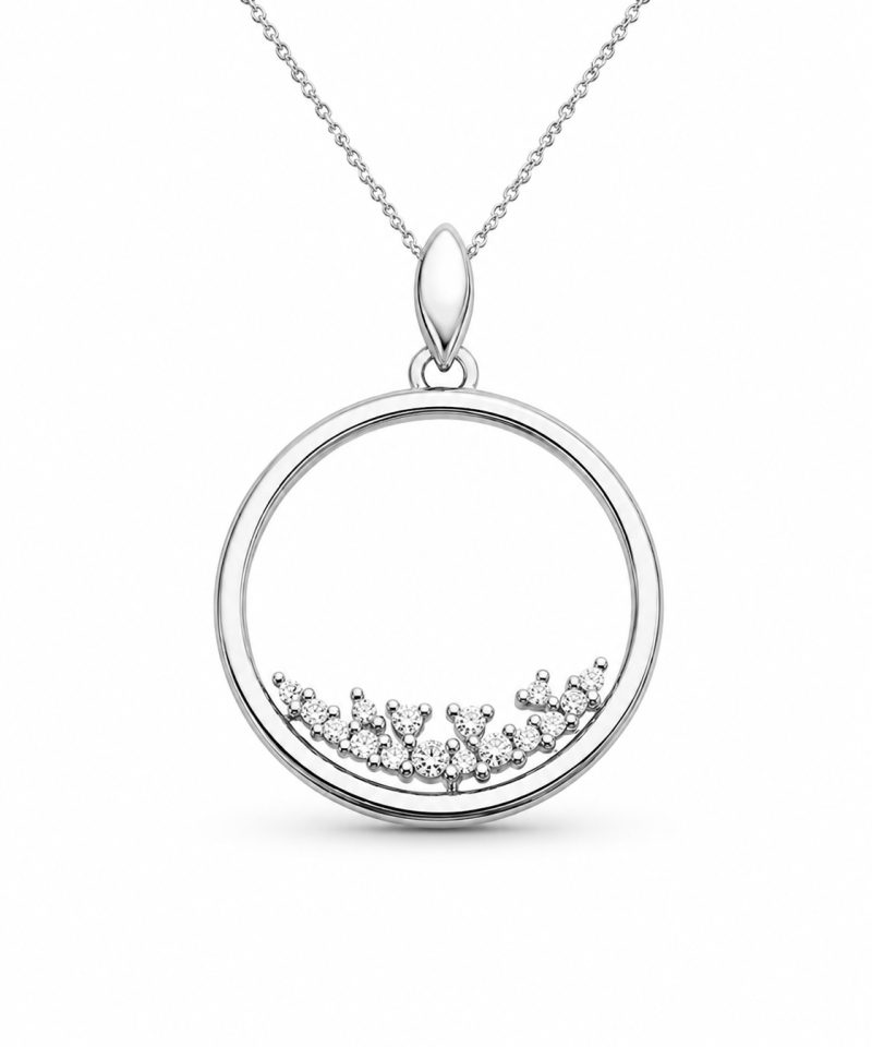 Anheng i hvitt gull, Diamanter 0,22 ct
