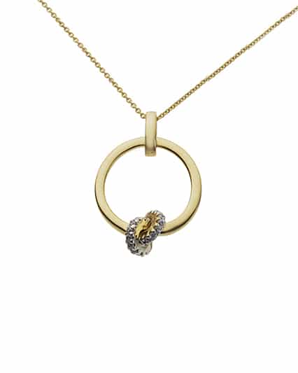 Anheng sirkel i gull med diamanter 0.05ct