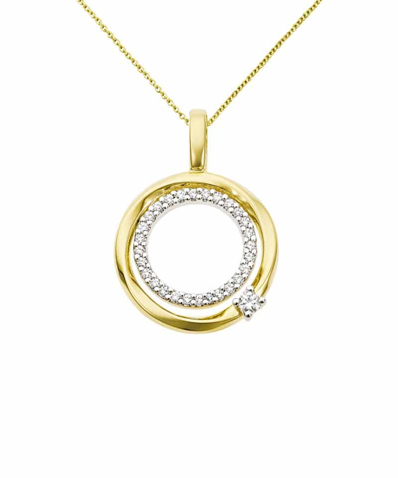 Anheng sirkel gull med diamanter 0.17ct