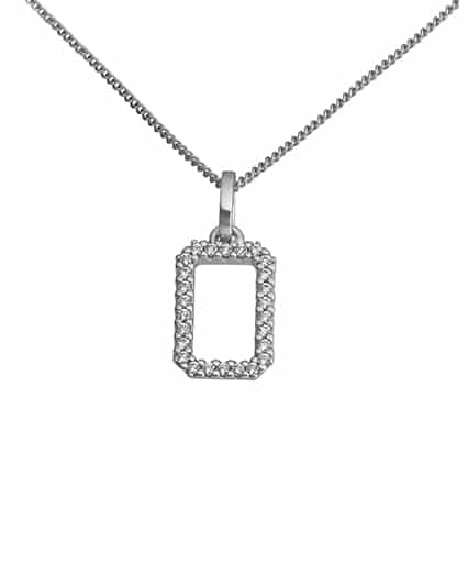 Anheng i hvitt gull med diamanter 0.11ct