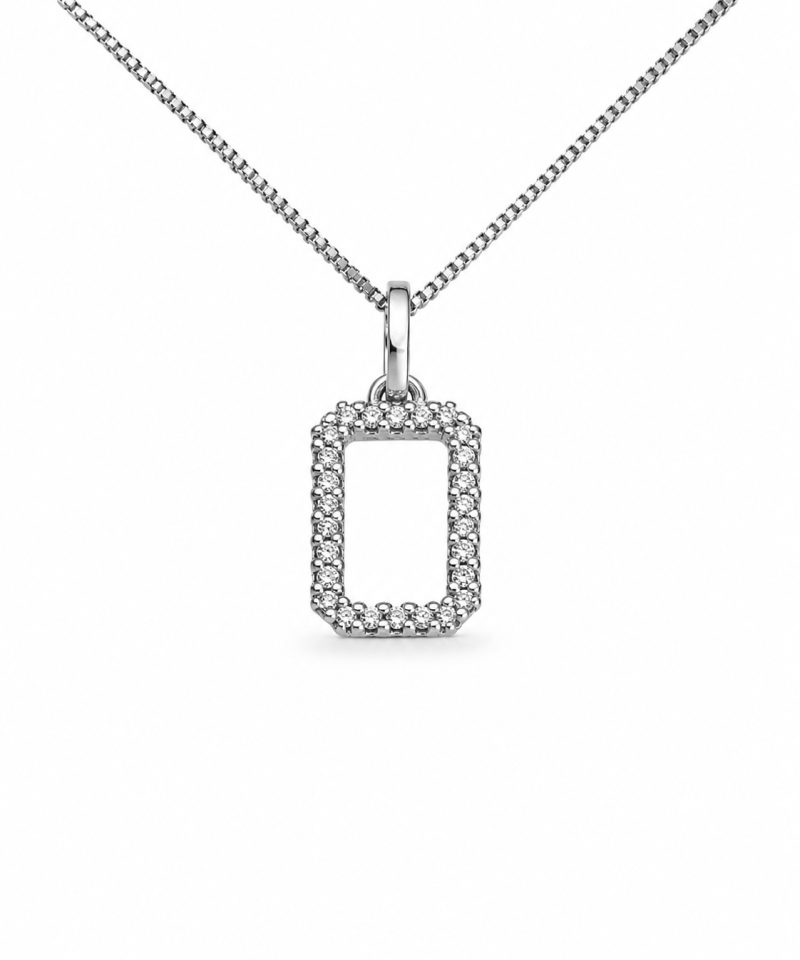 Anheng i hvitt gull, Diamanter 0,11 ct