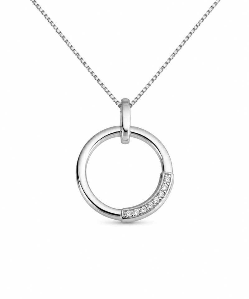 Anheng i hvitt gull, Diamanter 0,05 ct