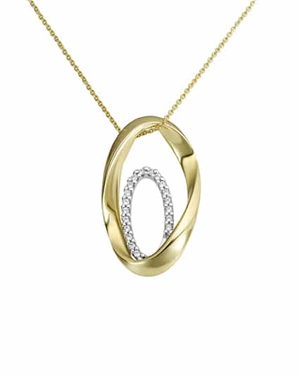 Anheng gull med diamanter 0.07ct