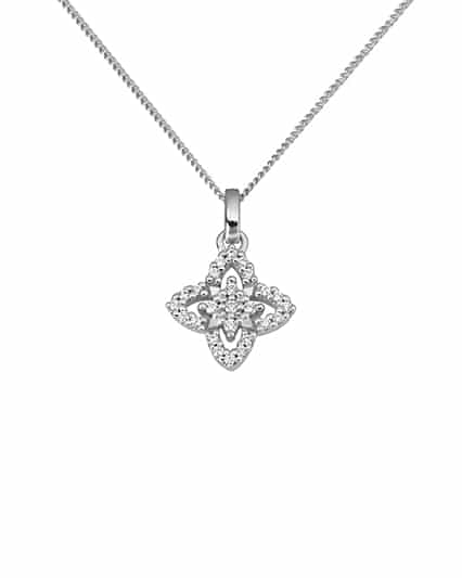 Anheng hvitt gull 0,13ct w/si