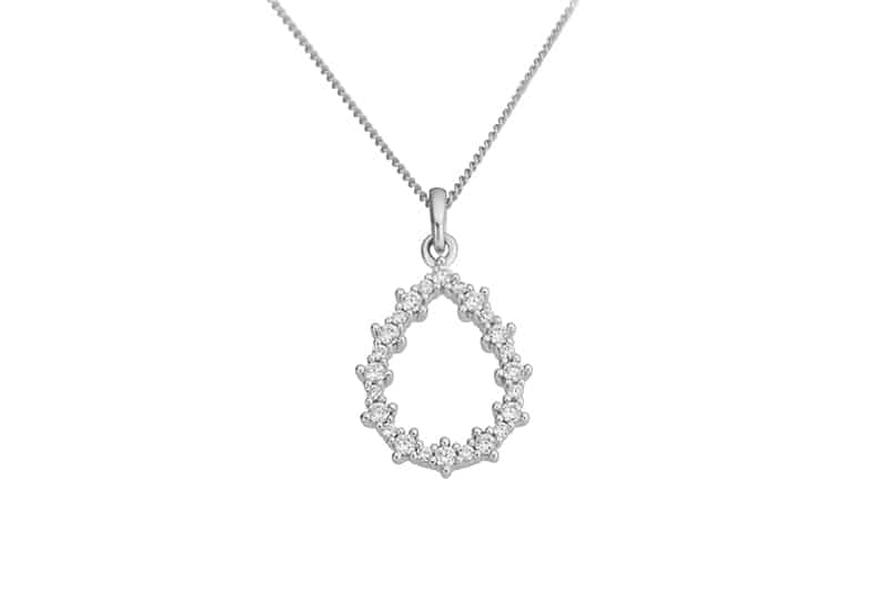 Anheng dråpe hvitt gull 0,25ct w/si