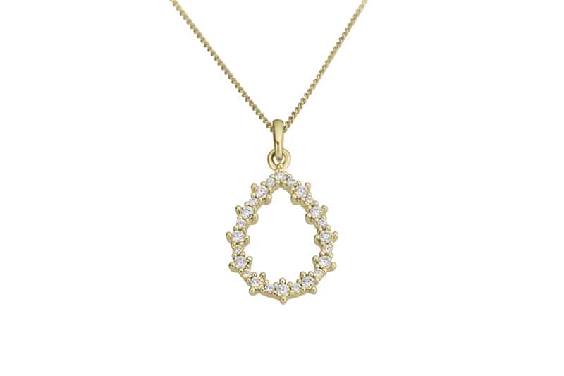 Anheng dråpe gult gull 0,25ct w/si