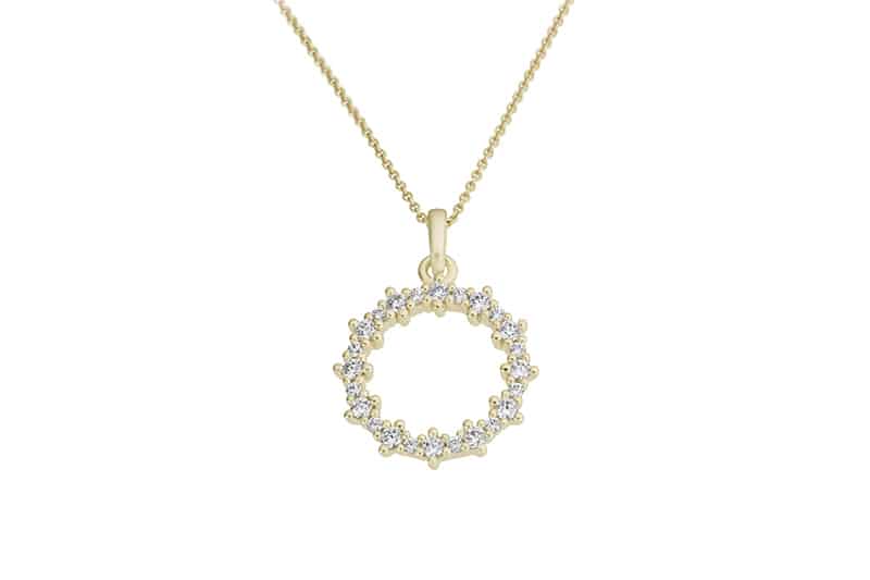 Anheng Gult gull 0,25ct w/si ink kjede