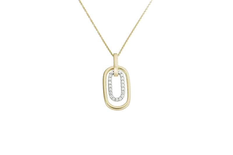 Anheng gull og hvittgull 0,08ct w/si