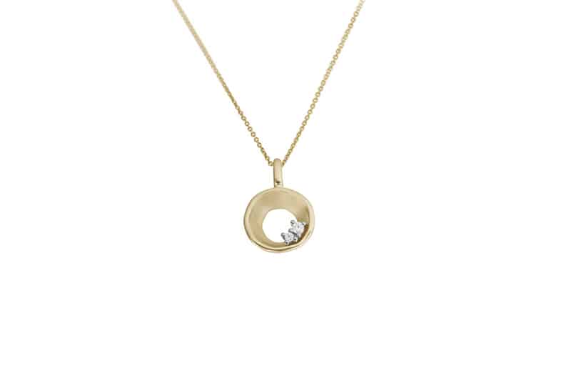 Anheng gull og hvittgull 0,03ct w/si