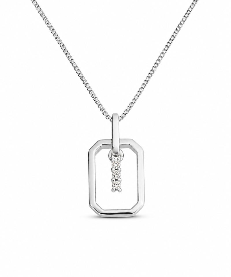 Anheng i hvitt gull, Diamanter 0,025 ct