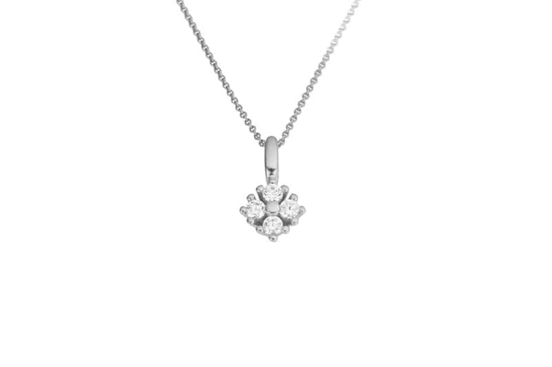 Anheng hvitt gull 0,13ct w/si