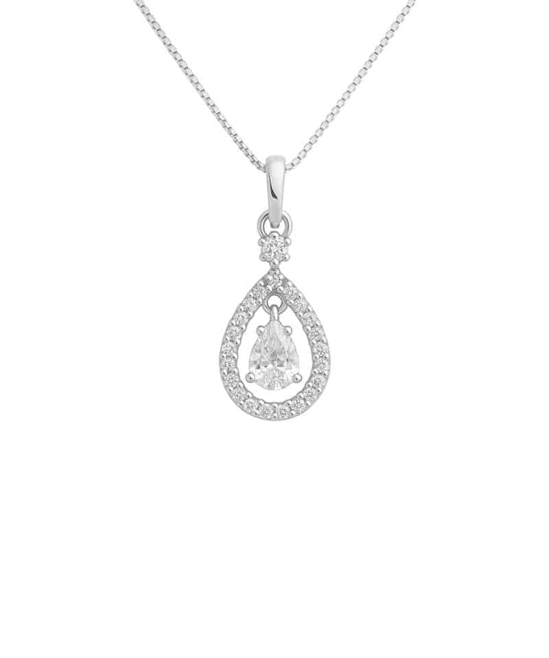 Anheng dråpe hvitt gull 0,36ct w/si