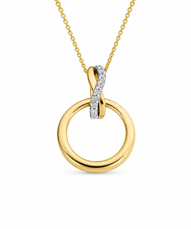 Anheng i gult gull, Diamanter 0,045ct
