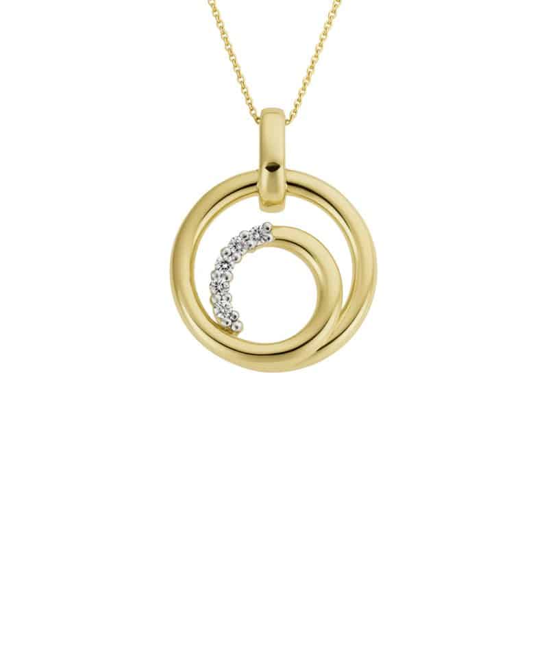 Anheng i gult gull, Diamanter 0,06ct