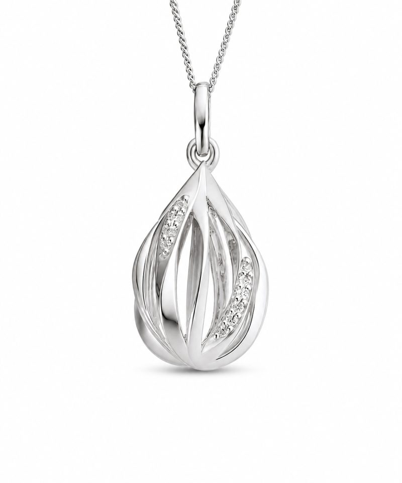 Anheng i hvitt gull, Diamanter 0,06ct