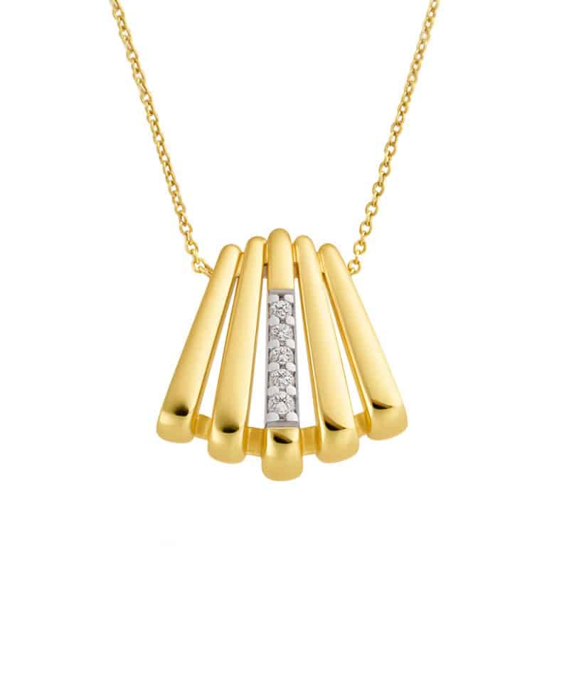 Anheng i gult gull, Diamanter 0,035ct