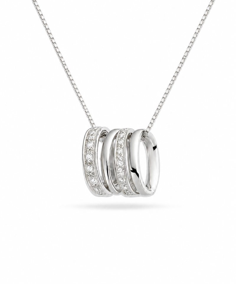 Anheng i hvitt gull, Diamanter 0,04ct