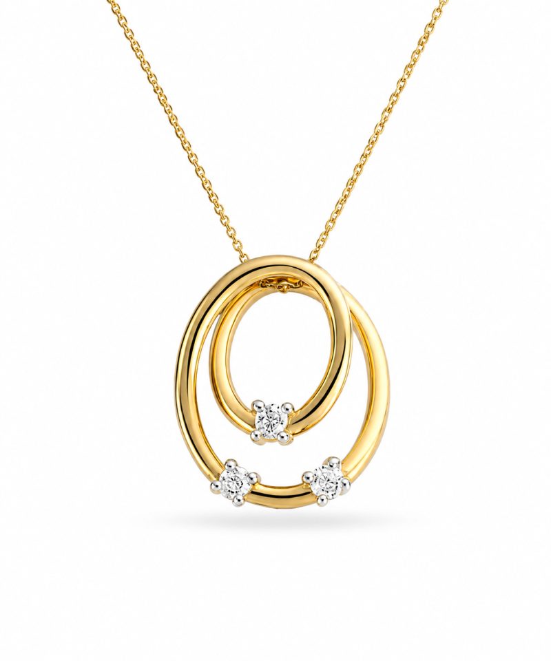 Anheng i gult gull, Diamanter 0,04ct