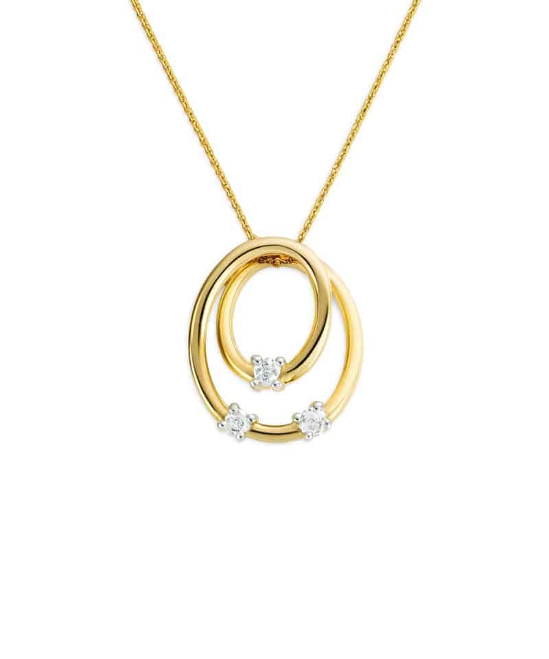 Anheng i gult gull, Diamanter 0,04ct