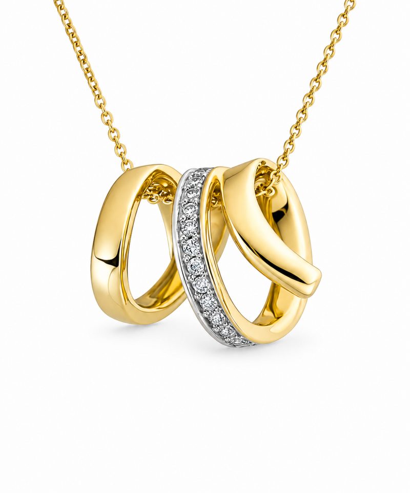 Anheng i gult gull, Diamanter 0,07ct