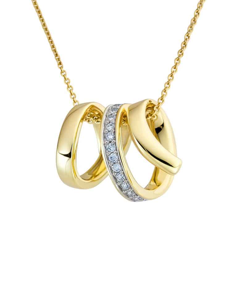 Anheng i gult gull, Diamanter 0,07ct