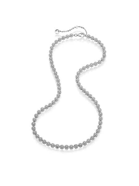 Collier i sølv med zirkonia