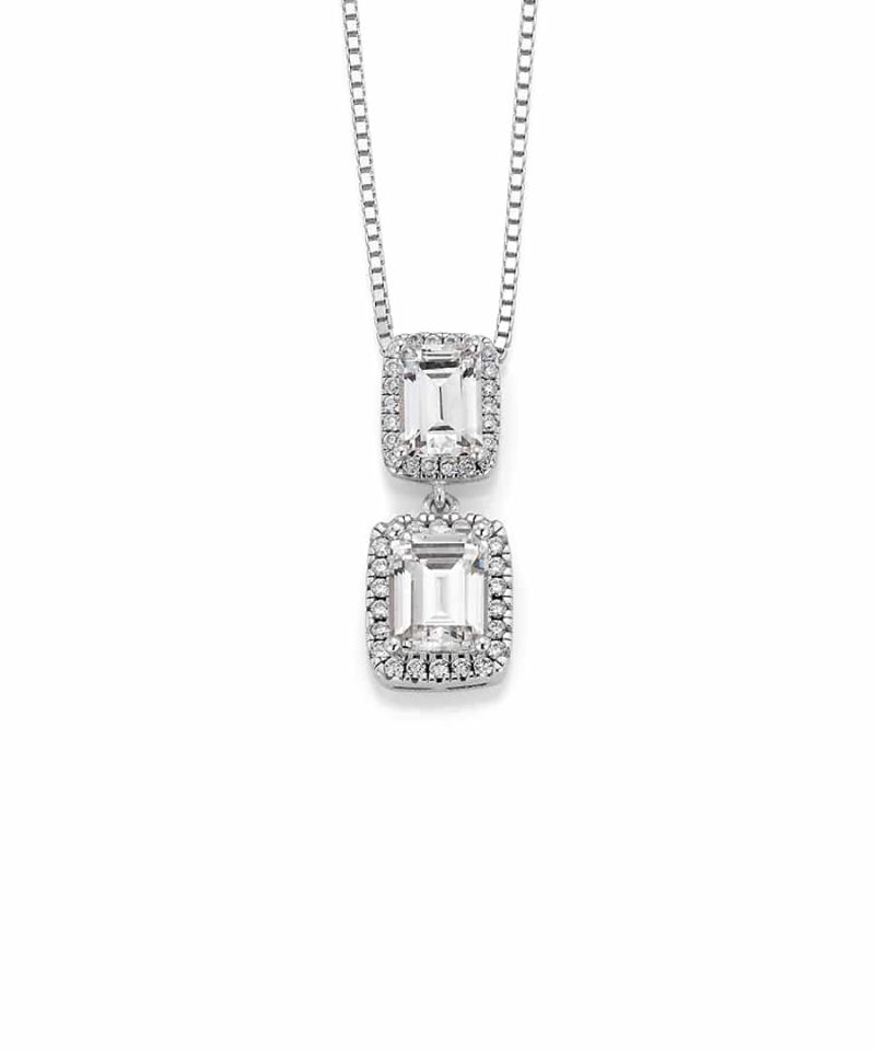 GD Brud Anheng i sølv med zirkonia, 45cm kjede