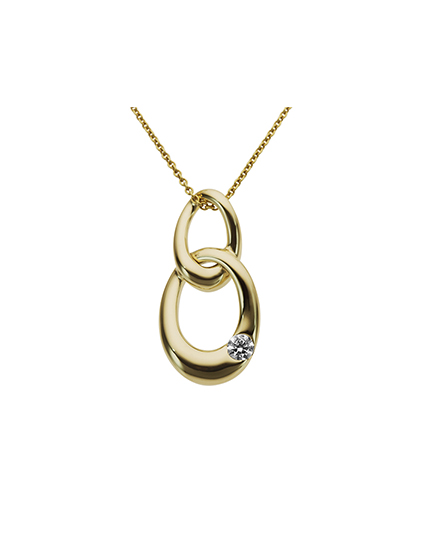 Anheng gult gull med diamant 0.05ct
