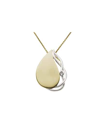 Anheng i gull og hvitt gull 0.03ct