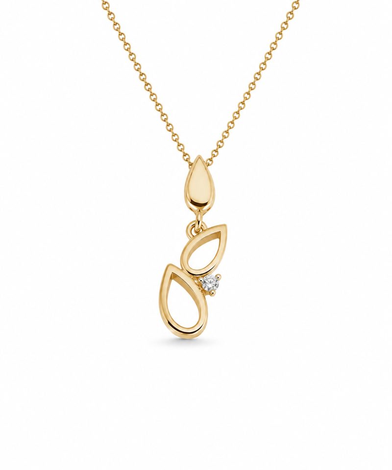 Anheng i gult gull, Diamanter 0,015ct