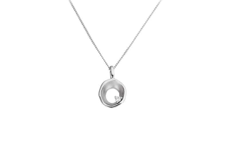 Anheng hvitt gull 0,03ct w/si