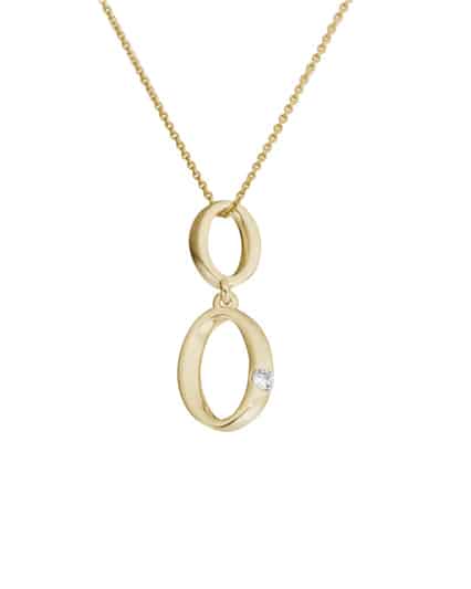 Anheng gult gull med diamanter 0,02ct