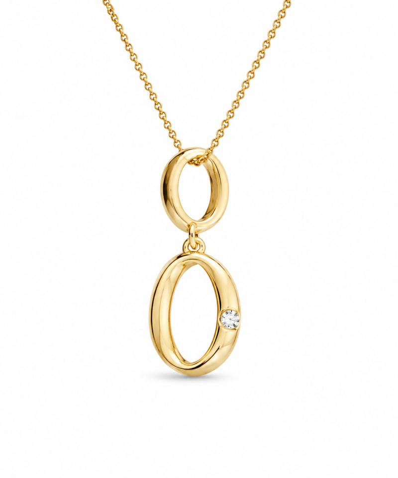 Anheng i gult gull, Diamant 0,02ct