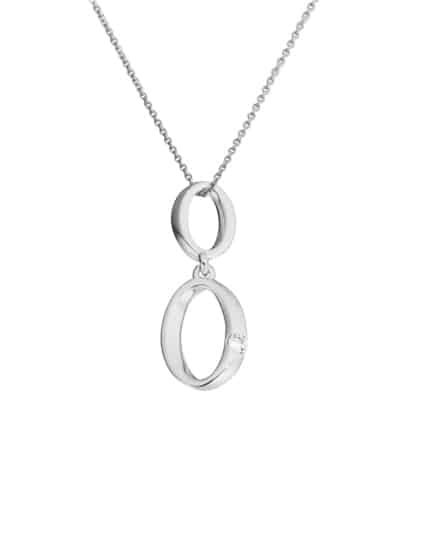 Anheng hvitt gull med diamanter 0,02ct