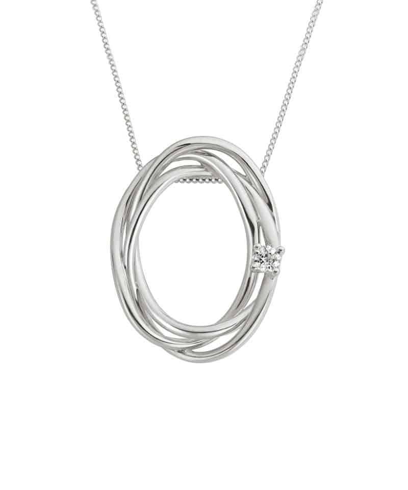 Anheng i hvitt gull, Diamanter 0,06ct