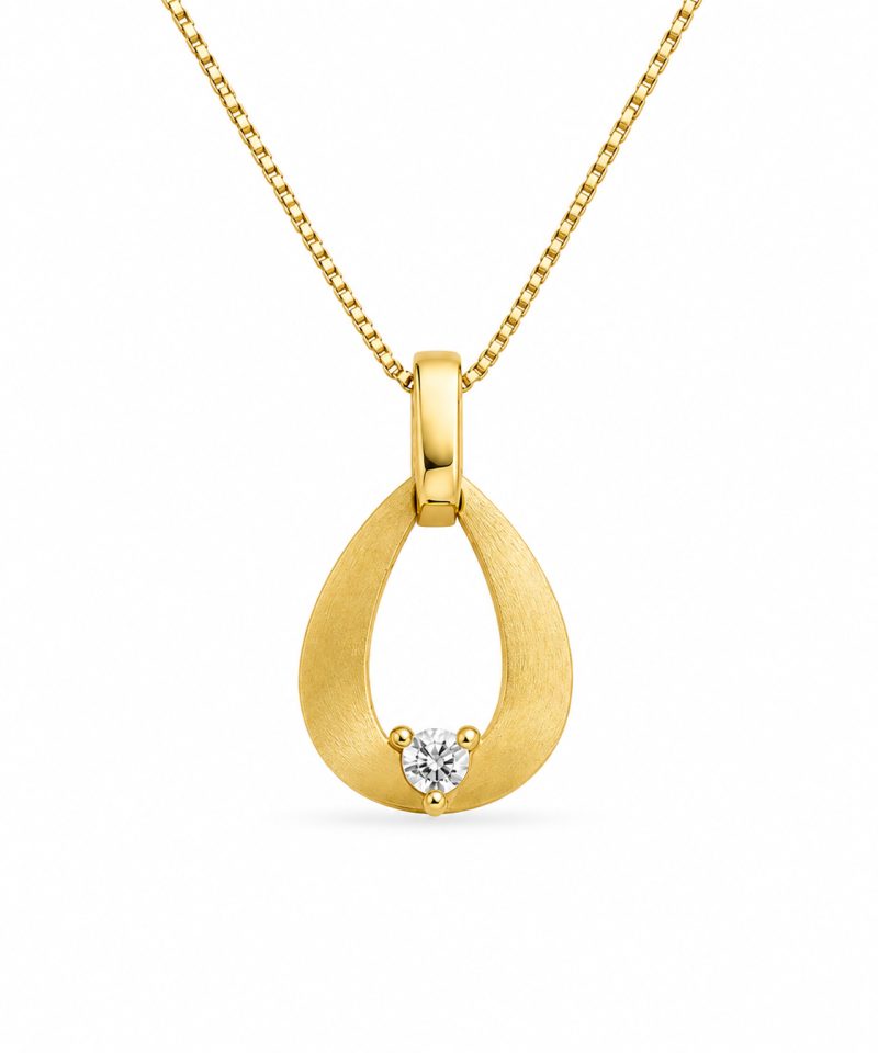 Anheng i gult gull, Diamanter 0,03ct