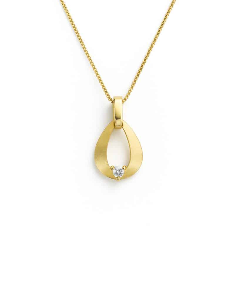 Anheng i gult gull, Diamanter 0,03ct