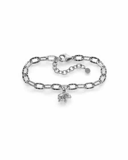 GD 1370 Lykkeelefanten sølv armbånd 17,5cm
