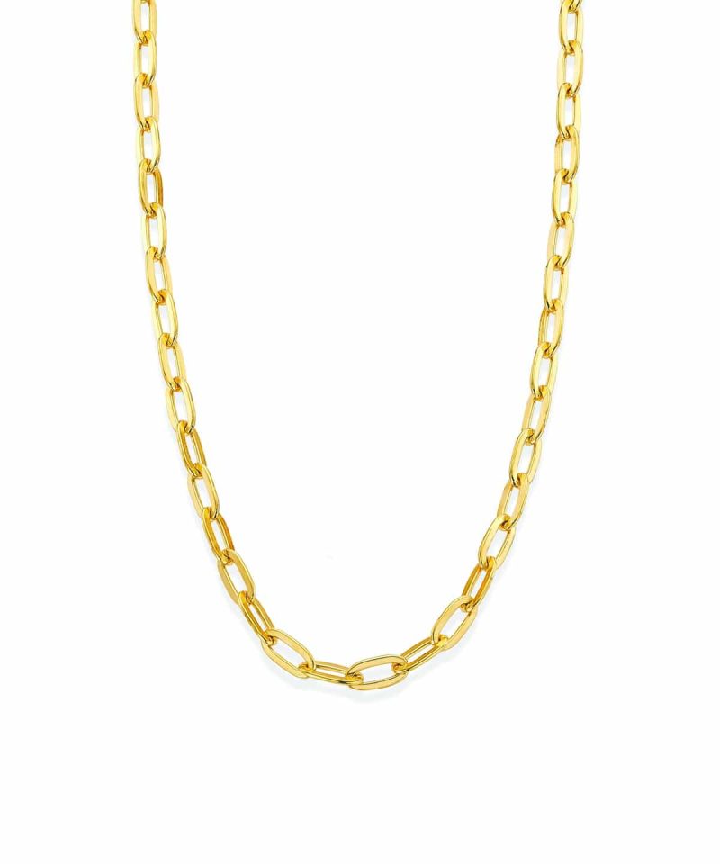 Cannes kjede i sølv - Forgylt. B: 3,5 mm. Lengde 42+3 cm