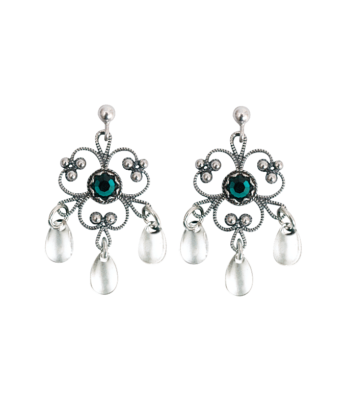 251118 - Ørepynt Oksidert med Grønn Stein