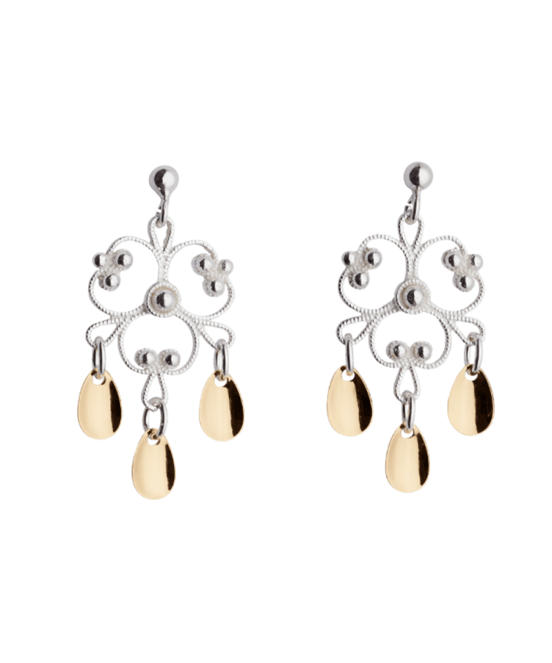 251511 - Ørepynt Hvit forgylt