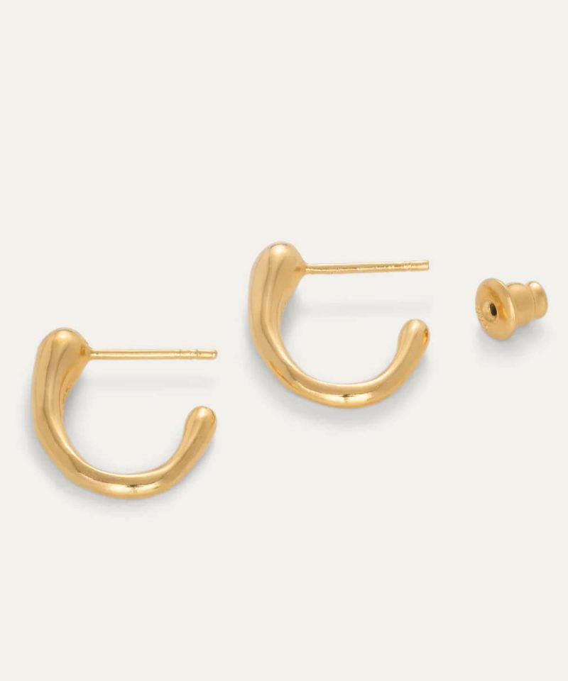 Alternative view of Shape of Dreams Hoops, 925s 18k gp
