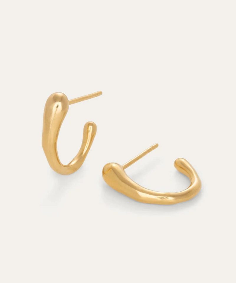 Shape of Dreams Hoops, 925s 18k gp