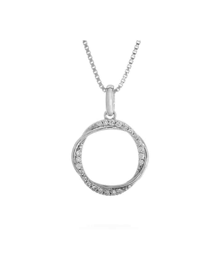 Anheng - Cirkel Hvitt Gull 0,21ct Wsi