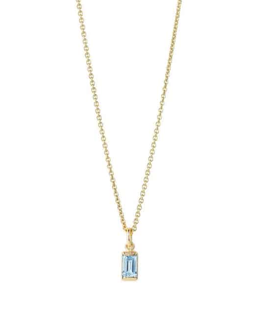 Square - Anheng Forgylt - Sky Blue Topas - Uten kjede