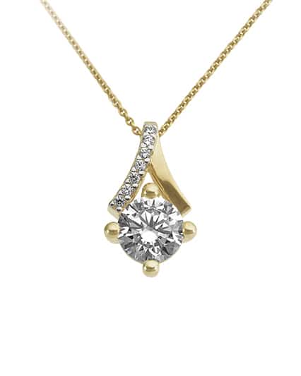 Anheng i gult gull med zirconia