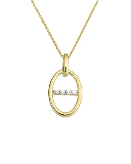 Anheng i gult gull med zirconia